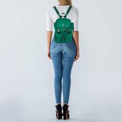Pre Owned Prada Green Tessuto Nylon Zainetto Backpack