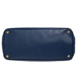 Pre Owned Prada Blue Saffiano Lux Leather Large Gardener's Tote