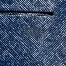 Pre Owned Prada Blue Saffiano Lux Leather Large Gardener's Tote