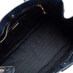 Pre Owned Prada Blue Saffiano Lux Leather Large Gardener's Tote