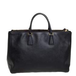 Pre Owned Prada Black Saffiano Lux Leather Large Galleria Tote