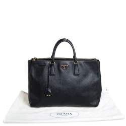 Pre Owned Prada Black Saffiano Lux Leather Large Galleria Tote