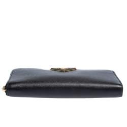 مملوكة مسبقًا محفظة برادا جلد سافيانو لوكس أسود بسحاب محيط