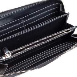 Pre Owned Prada Beige Lizard Zip Around Wallet