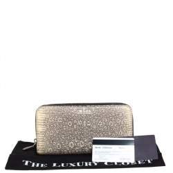 Pre Owned Prada Beige Lizard Zip Around Wallet