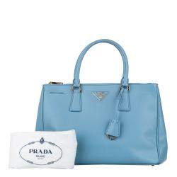 Prada Blue Saffiano Leather Galleria Tote Bag