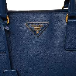 Pre Owned Prada Blue Saffiano Lux Leather Large Gardener's Tote