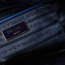 Pre Owned Prada Blue Saffiano Lux Leather Large Gardener's Tote