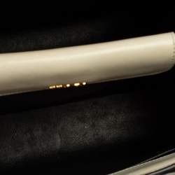 Pre Owned Prada Beige/White Leather and Snakeskin Bibliotheque Tote