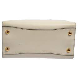 Pre Owned Prada Beige/White Leather and Snakeskin Bibliotheque Tote