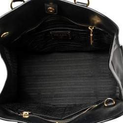 Pre Owned Prada Black Saffiano Lux Leather Tote