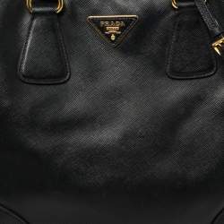Pre Owned Prada Black Saffiano Lux Leather Tote