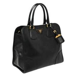 Pre Owned Prada Black Saffiano Lux Leather Tote