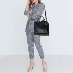 Pre Owned Prada Black Saffiano Lux Leather Tote