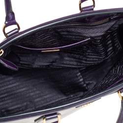 Pre Owned Prada Purple Patent Leather Parabole Tote