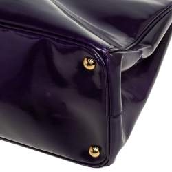 Pre Owned Prada Purple Patent Leather Parabole Tote