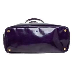 Pre Owned Prada Purple Patent Leather Parabole Tote