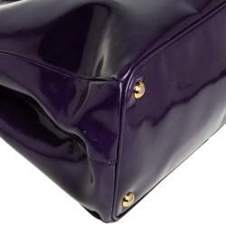 Pre Owned Prada Purple Patent Leather Parabole Tote