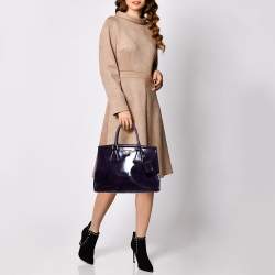 Pre Owned Prada Purple Patent Leather Parabole Tote
