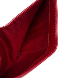 مملوكة مسبقًا Prada Red Saffiano Leather Tri Fold Wallet 