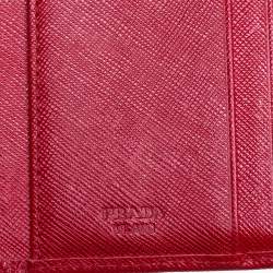 مملوكة مسبقًا Prada Red Saffiano Leather Tri Fold Wallet 