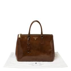 Pre Owned Prada Brown Spazzolato Leather Large Galleria Tote