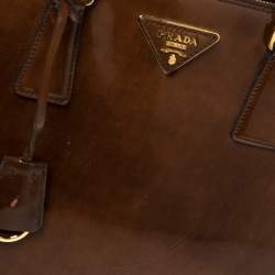 Pre Owned Prada Brown Spazzolato Leather Large Galleria Tote