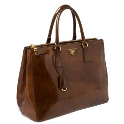 Pre Owned Prada Brown Spazzolato Leather Large Galleria Tote