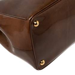 Pre Owned Prada Brown Spazzolato Leather Large Galleria Tote
