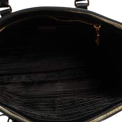 Pre Owned Prada Black Saffiano Lux Leather Medium Double Zip Tote