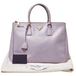 Pre Owned Prada Lavender Saffiano Lux Leather Large Galleria Tote