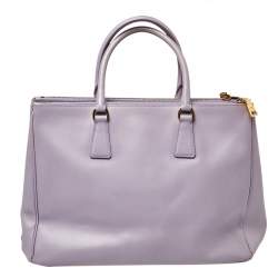Pre Owned Prada Lavender Saffiano Lux Leather Large Galleria Tote