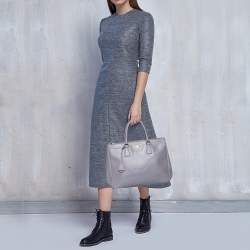 Pre Owned Prada Lavender Saffiano Lux Leather Large Galleria Tote