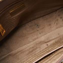 Pre Owned Prada Beige Saffiano Lux Leather Small Galleria Tote