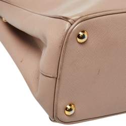 Pre Owned Prada Beige Saffiano Lux Leather Small Galleria Tote