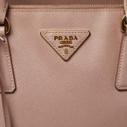 Pre Owned Prada Beige Saffiano Lux Leather Small Galleria Tote