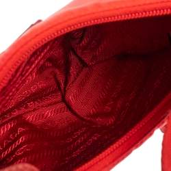 Pre Owned Prada Red Tessuto Nylon Re-Edition 2000 Baguette Bag