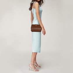 Pre Owned Prada Brown Ostrich Frame Shoulder Bag