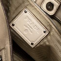 Pre Owned Prada Beige Leather Small Fringe Tote