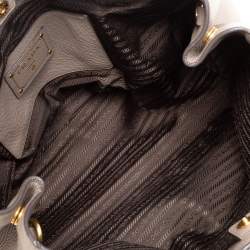 Pre Owned حقيبة يد برادا شوبر جلد داينو فيتلو رمادي