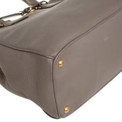 Pre Owned حقيبة يد برادا شوبر جلد داينو فيتلو رمادي