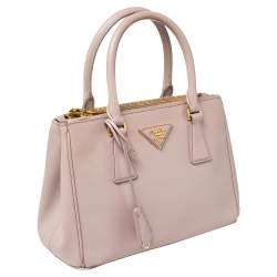 Pre Owned Prada Pink Saffiano Lux Leather Mini Galleria Tote
