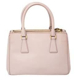 Pre Owned Prada Pink Saffiano Lux Leather Mini Galleria Tote