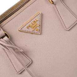 Pre Owned Prada Pink Saffiano Lux Leather Mini Galleria Tote