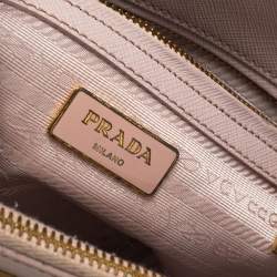 Pre Owned Prada Pink Saffiano Lux Leather Mini Galleria Tote
