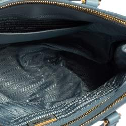 Pre Owned Prada Powder Blue Saffiano Lux Leather Small Galleria Tote