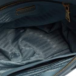Pre Owned Prada Powder Blue Saffiano Lux Leather Small Galleria Tote