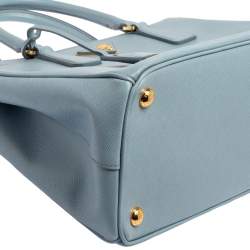 Pre Owned Prada Powder Blue Saffiano Lux Leather Small Galleria Tote
