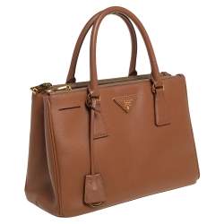 Pre Owned Prada Caramel Saffiano Lux Leather Small Galleria Tote