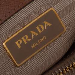 Pre Owned Prada Caramel Saffiano Lux Leather Small Galleria Tote